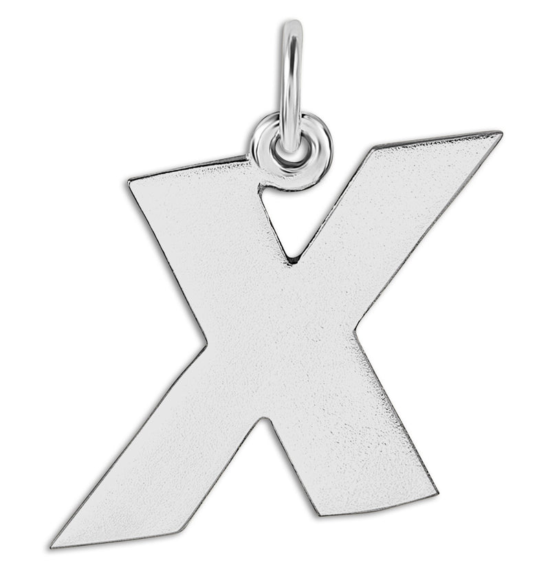 "X" Cutout Letter Charm Sterling Silver Jewelry For Necklaces And Bracelets From Helen Ficalora Every Letter And Initial Available
