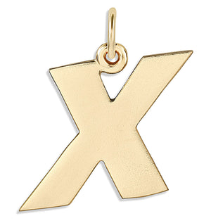 "X" Cutout Letter Charm 14k Yellow Gold Jewelry For Necklaces And Bracelets From Helen Ficalora Every Letter And Initial Available