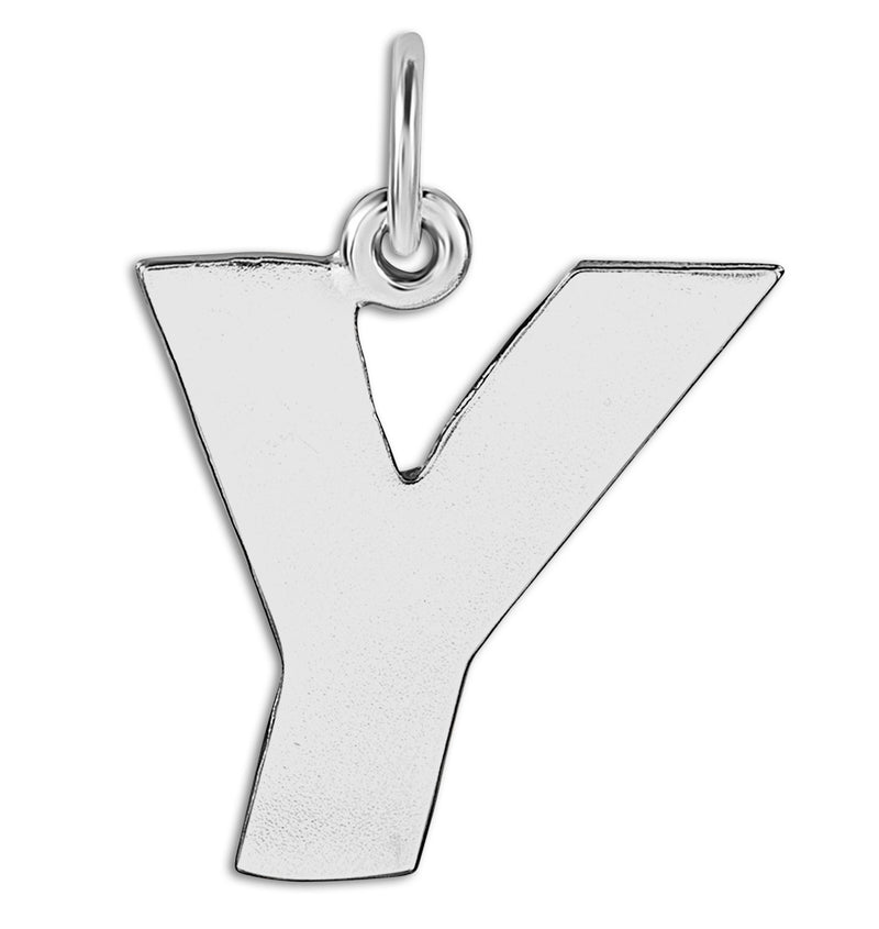 "Y" Cutout Letter Charm Sterling Silver Jewelry For Necklaces And Bracelets From Helen Ficalora Every Letter And Initial Available
