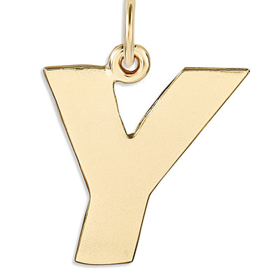 "Y" Cutout Letter Charm 14k Yellow Gold Jewelry For Necklaces And Bracelets From Helen Ficalora Every Letter And Initial Available