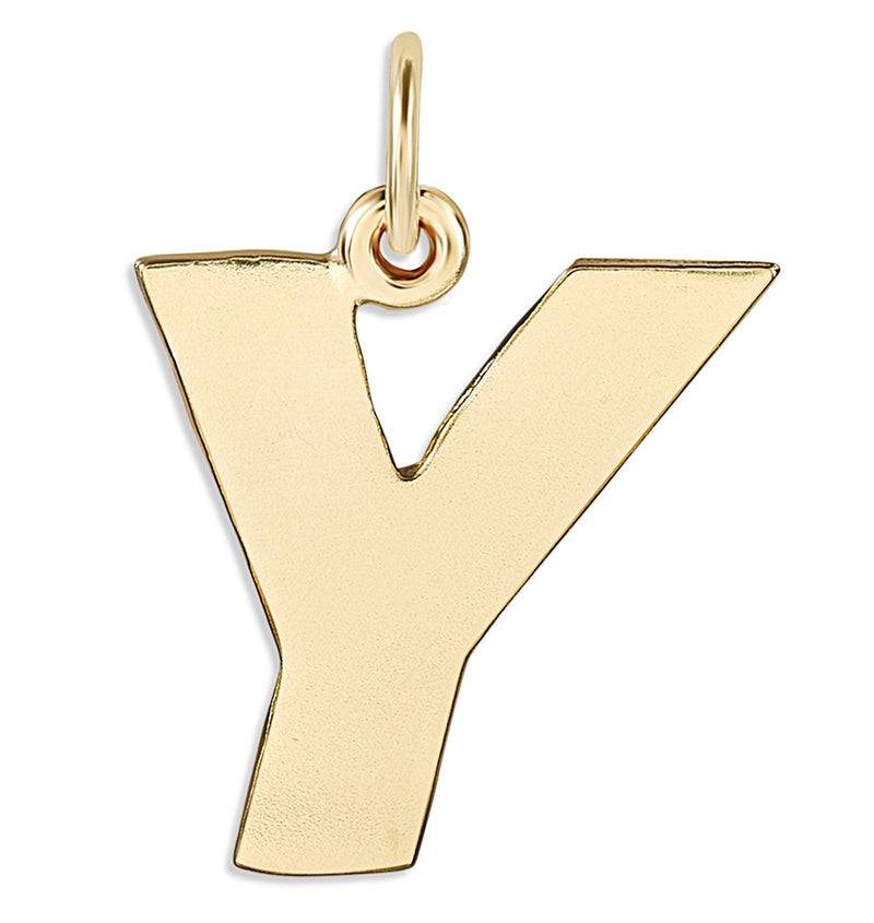 "Y" Cutout Letter Charm 14k Yellow Gold Jewelry For Necklaces And Bracelets From Helen Ficalora Every Letter And Initial Available