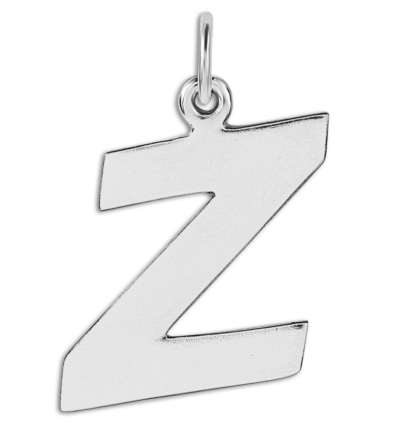 "Z" Cutout Letter Charm Sterling Silver Jewelry For Necklaces And Bracelets From Helen Ficalora Every Letter And Initial Available