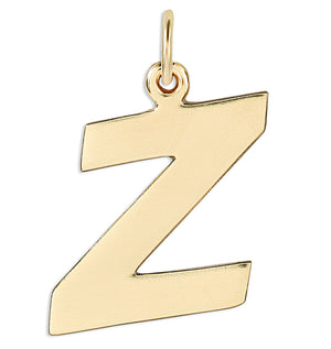 "Z" Cutout Letter Charm 14k Yellow Gold Jewelry For Necklaces And Bracelets From Helen Ficalora Every Letter And Initial Available