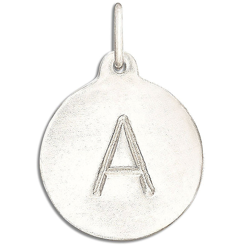 "A" Alphabet Charm 14k White Gold Jewelry For Necklaces And Bracelets From Helen Ficalora Every Letter And Initial Available