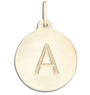 "A" Alphabet Charm 14k Yellow Gold Jewelry For Initial Necklace And Letter Necklace From Helen Ficalora Every Letter And Initial Available