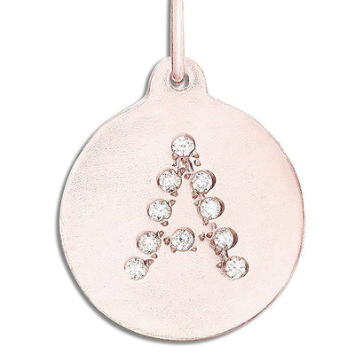 "A" Alphabet Charm 14k Rose Gold Pavé Diamond Jewelry For Necklaces And Bracelets From Helen Ficalora Every Letter And Initial Available