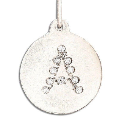 "A" Alphabet Charm 14k White Gold Pavé Diamond Jewelry For Necklaces And Bracelets From Helen Ficalora Every Letter And Initial Available