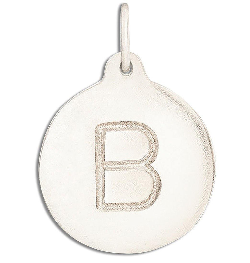 "B" Alphabet Charm 14k White Gold Jewelry For Necklaces And Bracelets From Helen Ficalora Every Letter And Initial Available