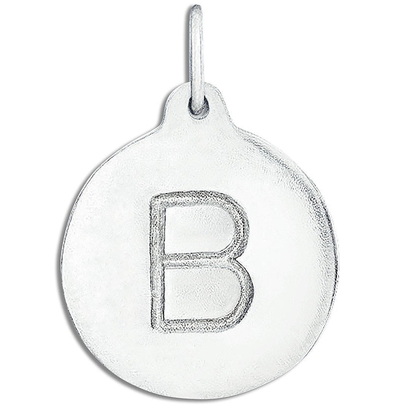 "B" Alphabet Charm Sterling Silver Jewelry For Necklaces And Bracelets From Helen Ficalora Every Letter And Initial Available