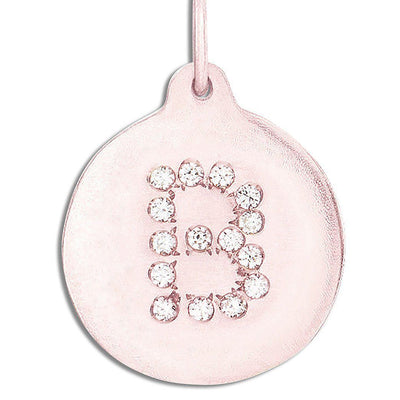 "B" Alphabet Charm 14k Rose Gold Pavé Diamonds Jewelry For Necklaces And Bracelets From Helen Ficalora Every Letter And Initial Available