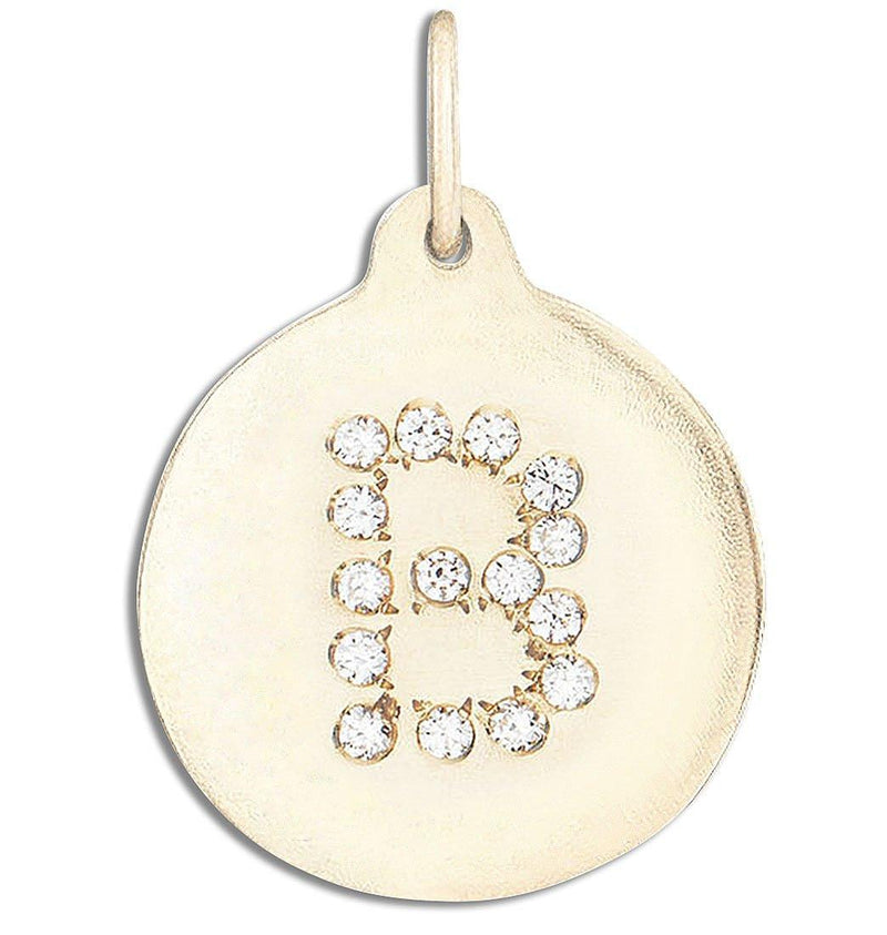 "B" Alphabet Charm 14k Yellow Gold Pavé Diamonds Jewelry For Necklaces And Bracelets From Helen Ficalora Every Letter And Initial Available