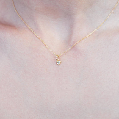 Baby Puffy Heart Charm with Diamond Jewelry Helen Ficalora 