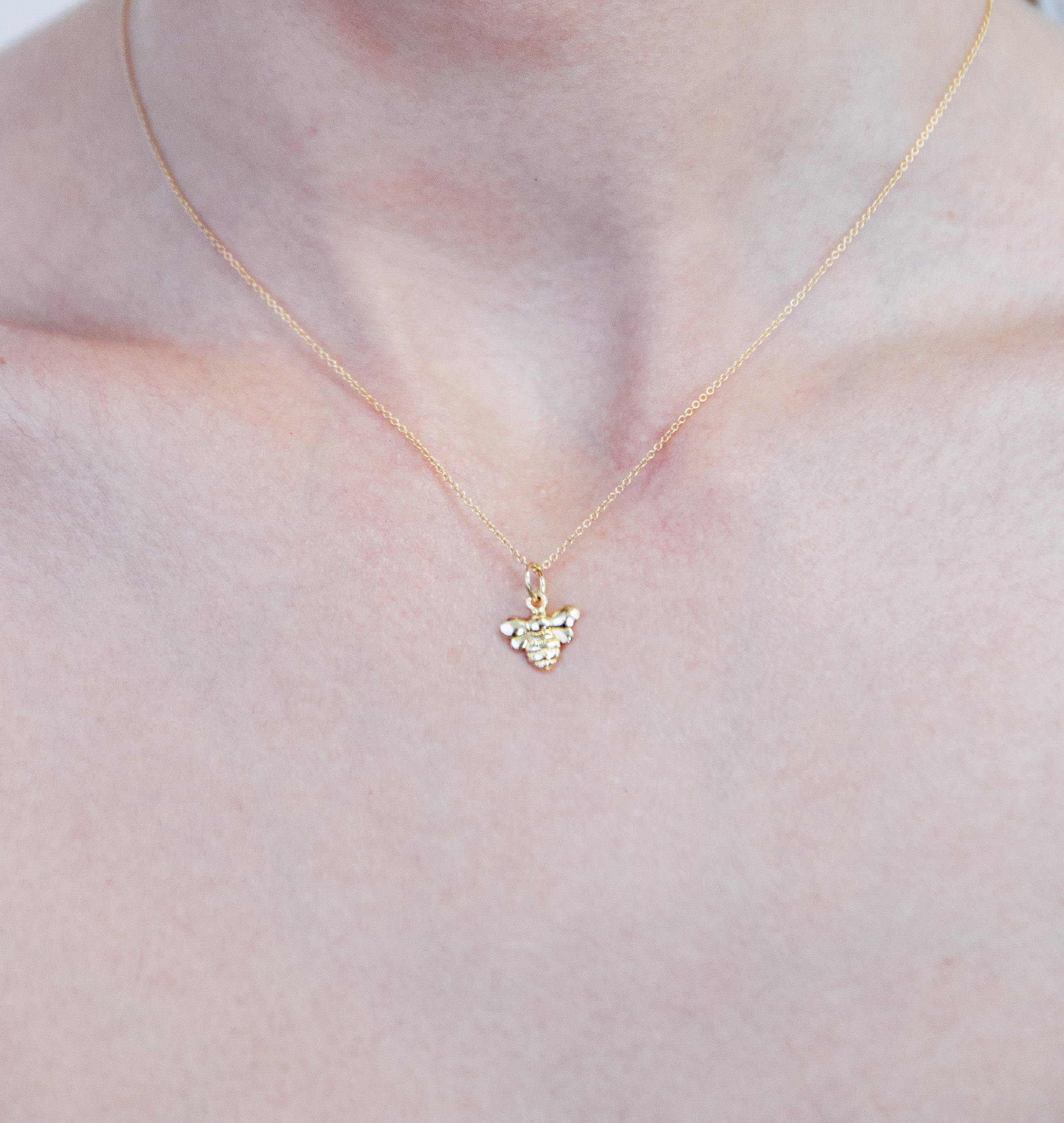 Bee Mini Charm Pavé Diamonds For Necklaces And Bracelets – Helen Ficalora