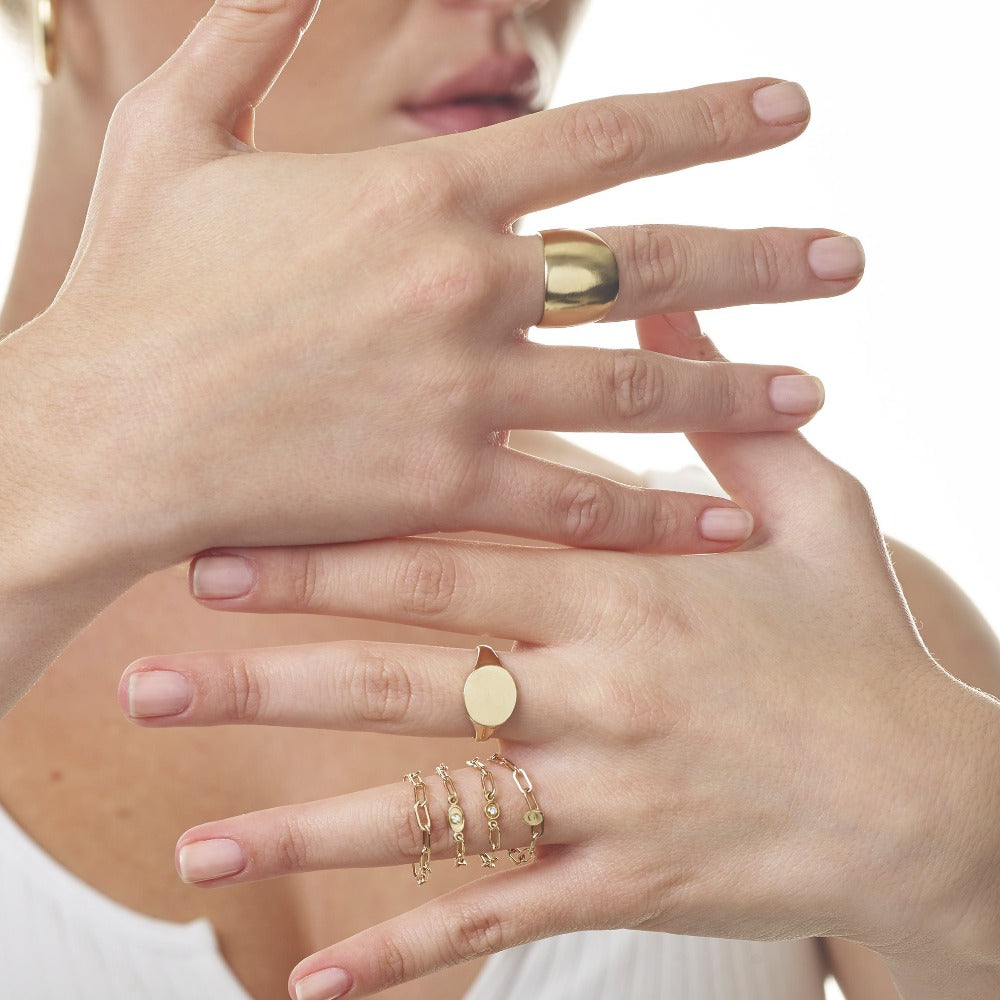 Helen Ficalora 14k Gold Oval Signet Ring