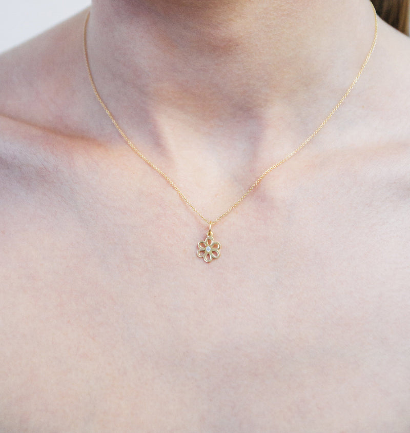 Birth Jewel Flower Charm With Peridot Jewelry Helen Ficalora 