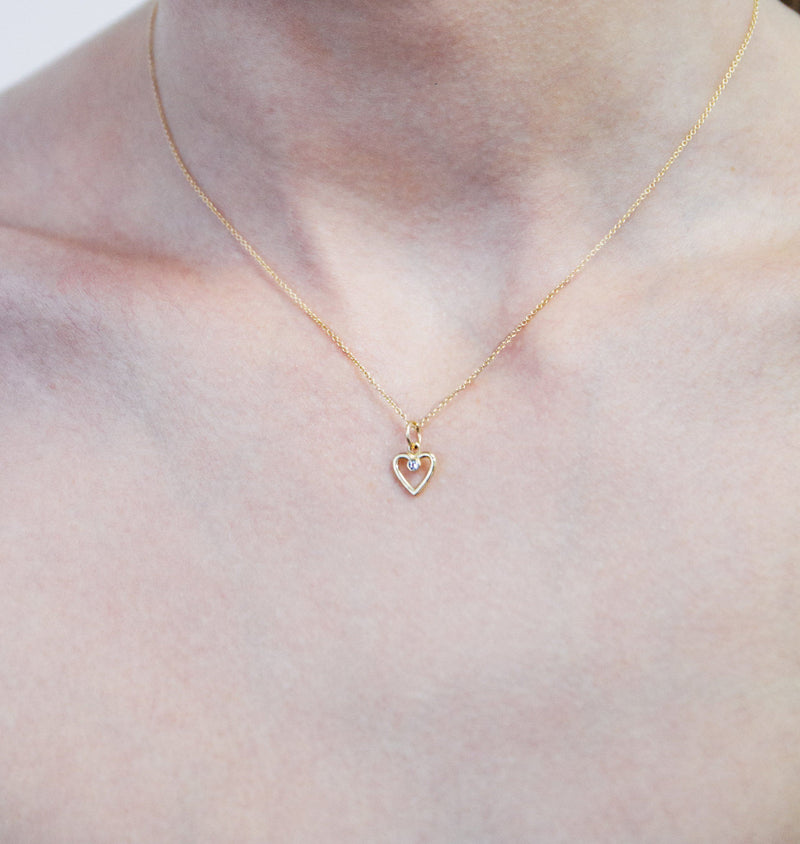 Helen Ficalora 14k Gold Amethyst Heart Pendant