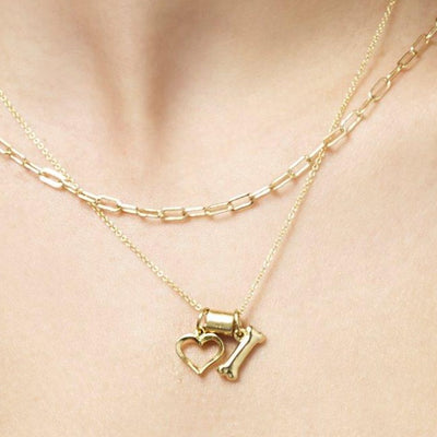 Helen Ficalora Gold Open Heart Charm