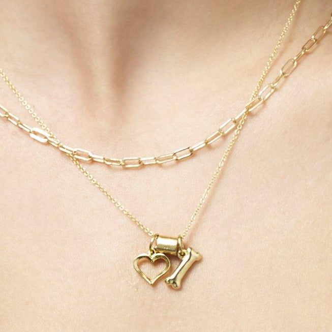 Helen Ficalora Gold Open Heart Charm