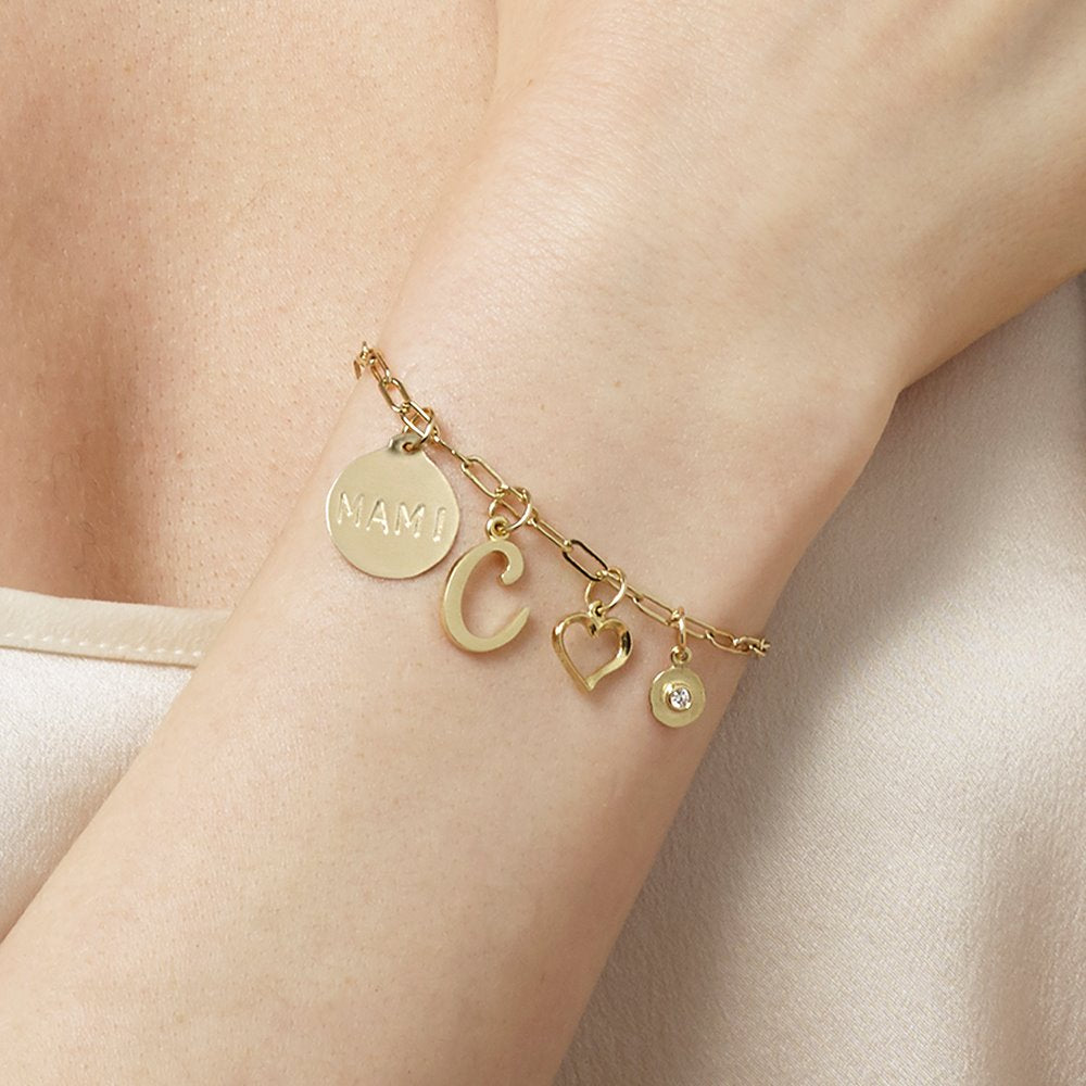 Sterling Silver Heart Charm Bracelet for Women encrusted with Swarovski  Crystals | EiraWen