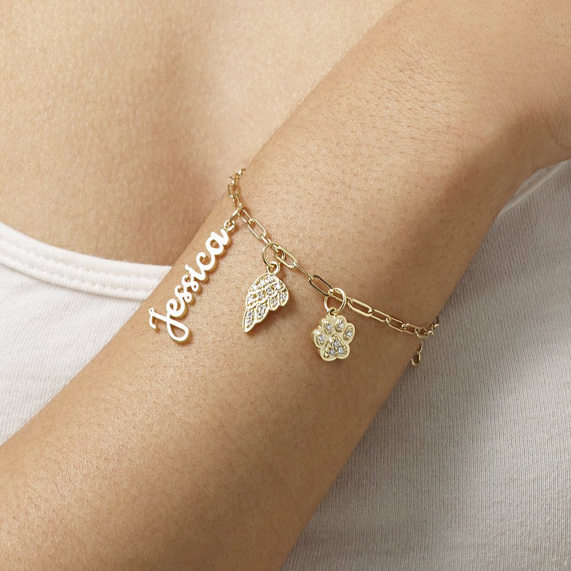 Helen Ficalora Gold Chain Link Charm Bracelet 14K Yellow Gold