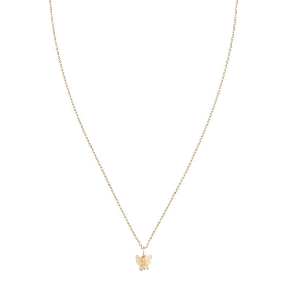 Helen Ficalora Small 14k Gold Butterfly Pendant