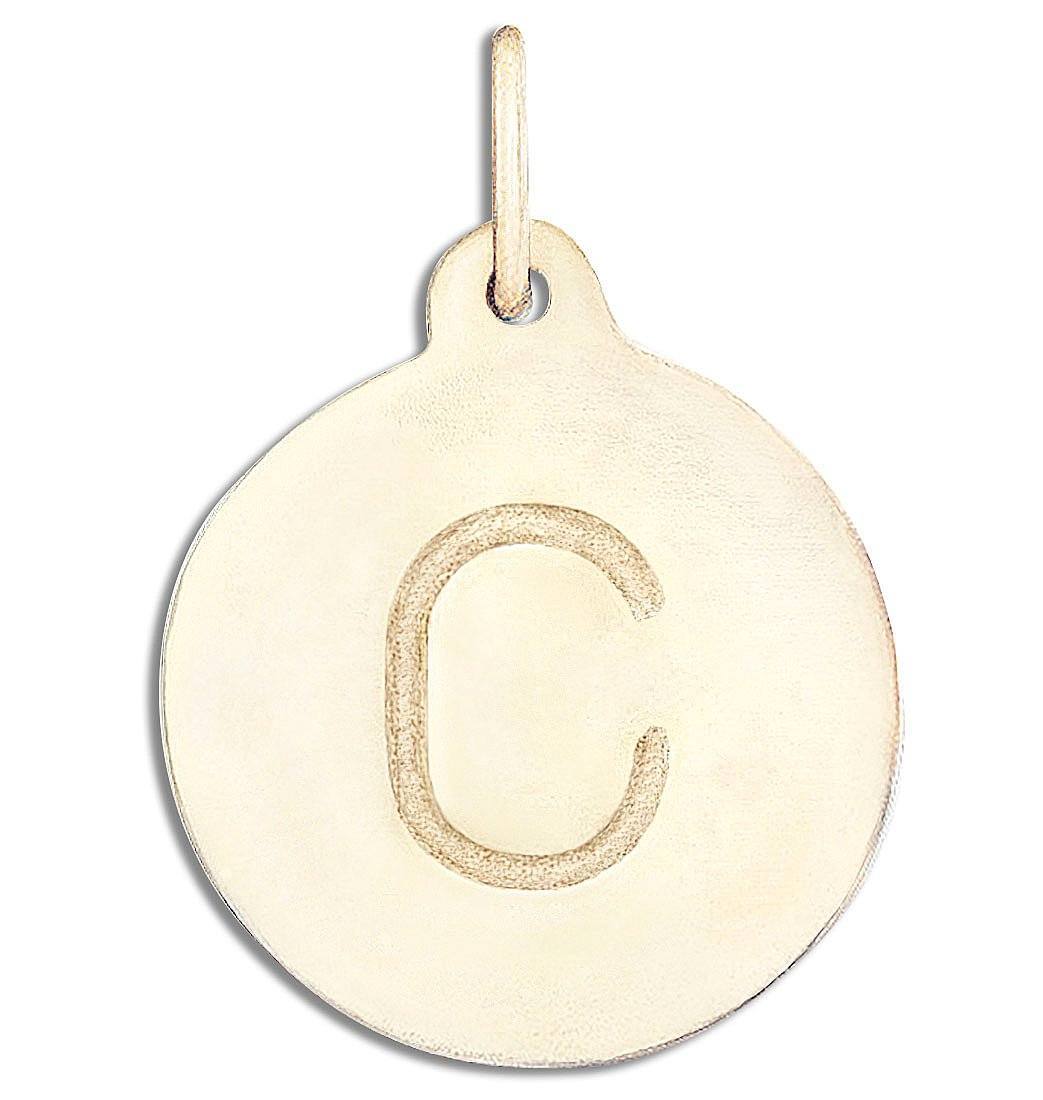 Goth Initial Charm Yellow Gold / C