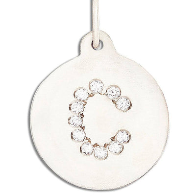 "C" Alphabet Charm 14k White Gold Pavé Diamond Jewelry For Necklaces And Bracelets From Helen Ficalora Every Letter And Initial Available