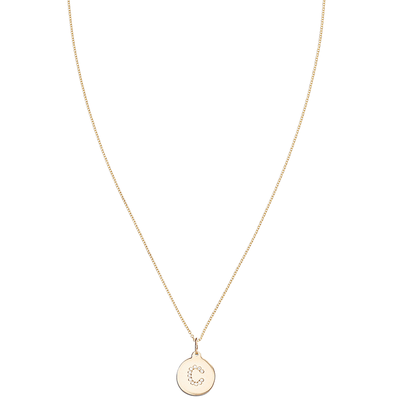 "C" Alphabet Charm 14k Yellow Gold Pavé Diamond Jewelry For Necklaces And Bracelets From Helen Ficalora Every Letter And Initial Available