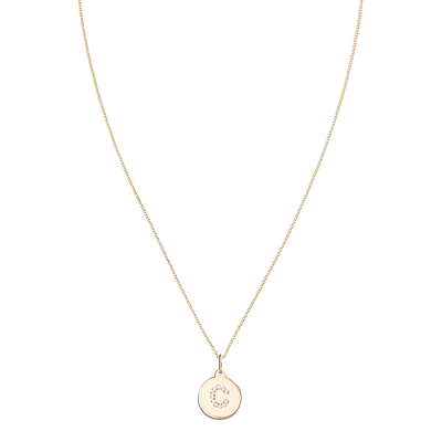 "C" Alphabet Charm 14k Yellow Gold Pavé Diamond Jewelry For Necklaces And Bracelets From Helen Ficalora Every Letter And Initial Available