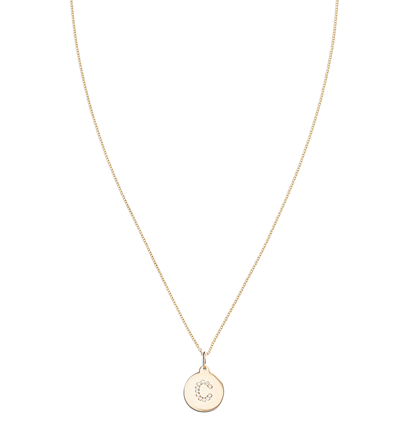 "C" Alphabet Charm 14k Yellow Gold Pavé Diamond Jewelry For Necklaces And Bracelets From Helen Ficalora Every Letter And Initial Available