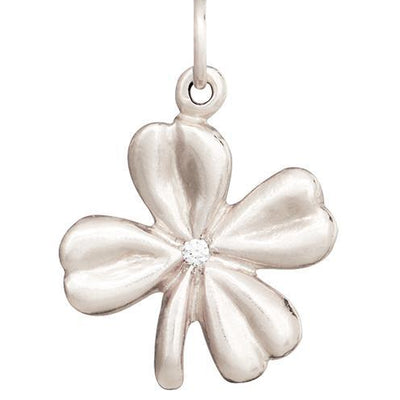 Clover Flower Charm With Diamond Jewelry Helen Ficalora 14k White Gold