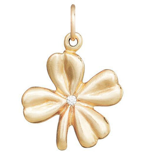Clover Flower Charm With Diamond Jewelry Helen Ficalora 14k Yellow Gold