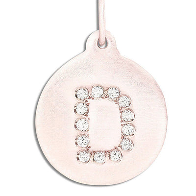 "D" Alphabet Charm 14k Rose Gold Pavé Diamond Jewelry For Necklaces And Bracelets From Helen Ficalora Every Letter And Initial Available
