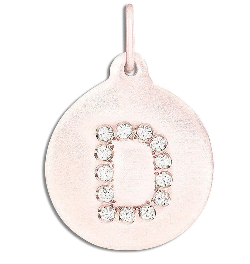 "D" Alphabet Charm 14k Rose Gold Pavé Diamond Jewelry For Necklaces And Bracelets From Helen Ficalora Every Letter And Initial Available