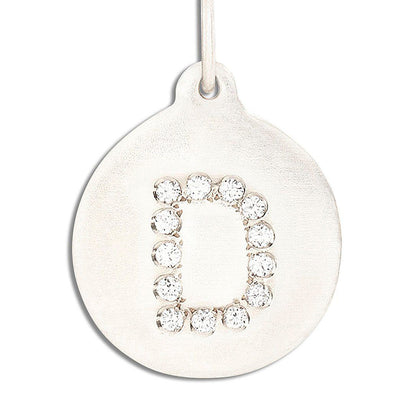 "D" Alphabet Charm 14k White Gold Pavé Diamond Jewelry For Necklaces And Bracelets From Helen Ficalora Every Letter And Initial Available