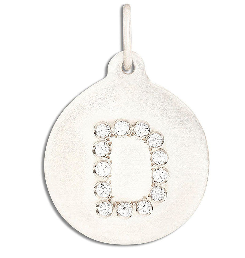 "D" Alphabet Charm 14k White Gold Pavé Diamond Jewelry For Necklaces And Bracelets From Helen Ficalora Every Letter And Initial Available