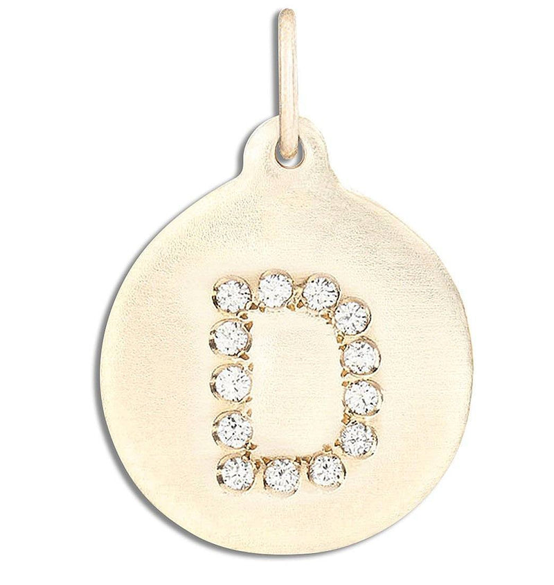 "D" Alphabet Charm 14k Yellow Gold Pavé Diamond Jewelry For Necklaces And Bracelets From Helen Ficalora Every Letter And Initial Available