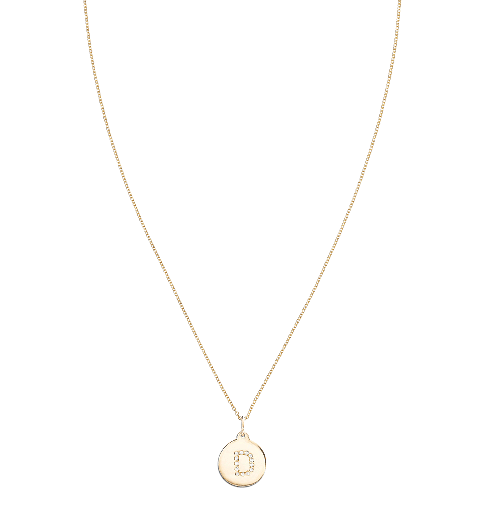 "D" Alphabet Charm 14k Yellow Gold Pavé Diamond Jewelry For Necklaces And Bracelets From Helen Ficalora Every Letter And Initial Available