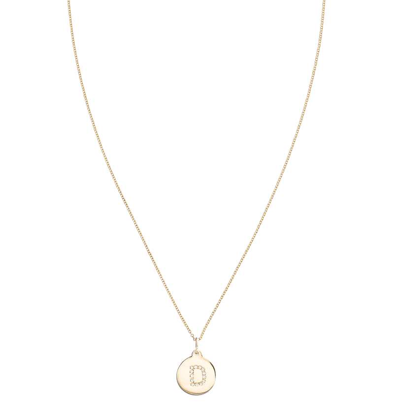 "D" Alphabet Charm 14k Yellow Gold Pavé Diamond Jewelry For Necklaces And Bracelets From Helen Ficalora Every Letter And Initial Available