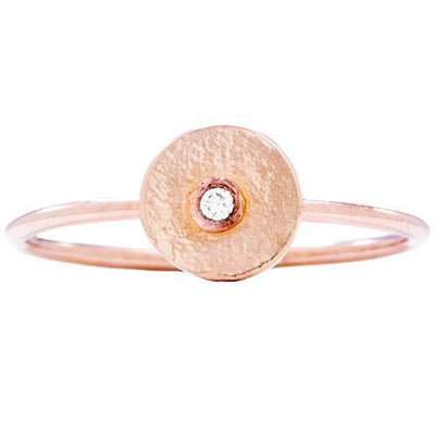 Disk Stacking Ring With Diamond Jewelry Helen Ficalora 14k Pink Gold 5