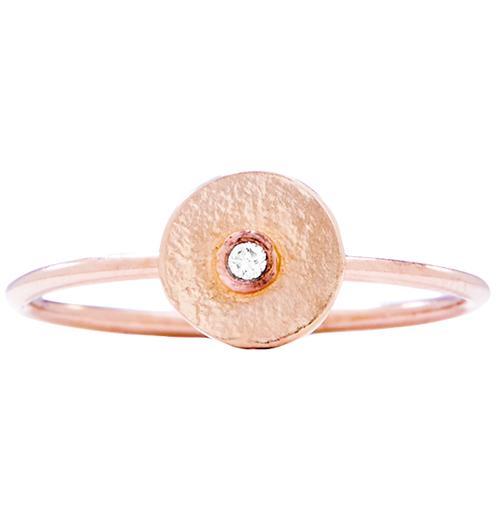 Disk Stacking Ring With Diamond Jewelry Helen Ficalora 14k Pink Gold 5