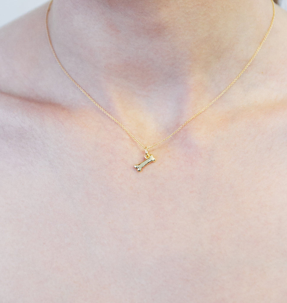 Helen Ficalora Gold Dog Bone Charm