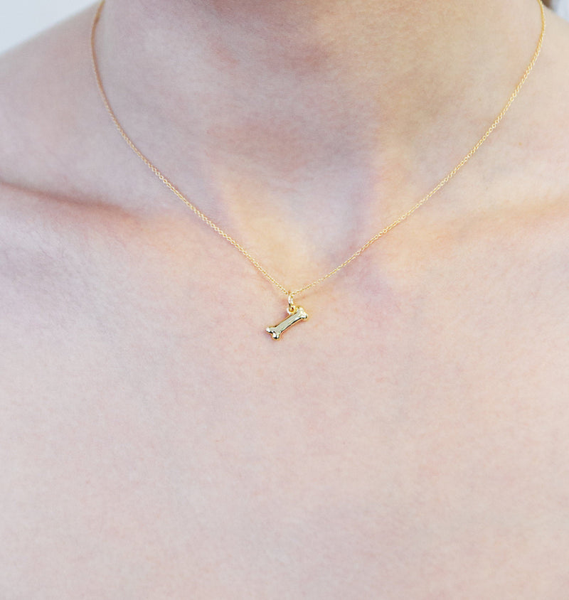 Helen Ficalora Gold Dog Bone Charm