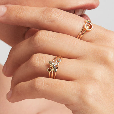 Dragonfly Stacking Ring Jewelry Helen Ficalora 14k Yellow Gold 6