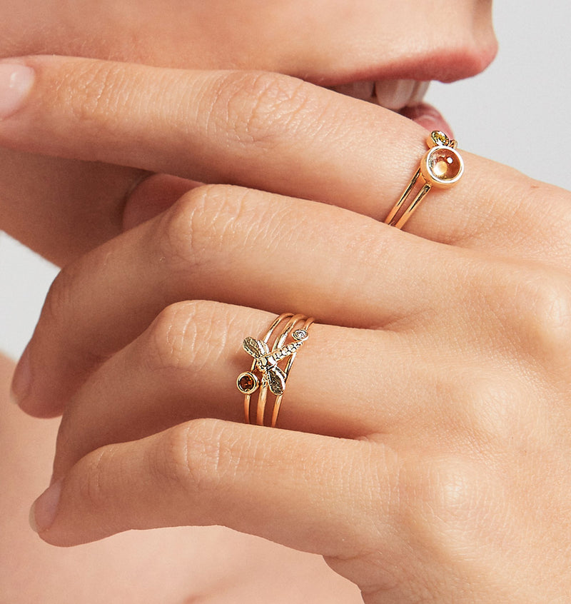 Dragonfly Stacking Ring Jewelry Helen Ficalora 14k Yellow Gold 6