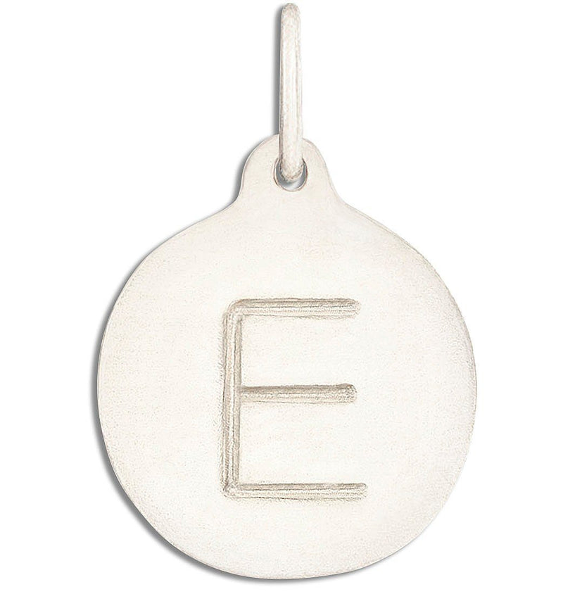 "E" Alphabet Charm 14k White Gold Jewelry For Necklaces And Bracelets From Helen Ficalora Every Letter And Initial Available