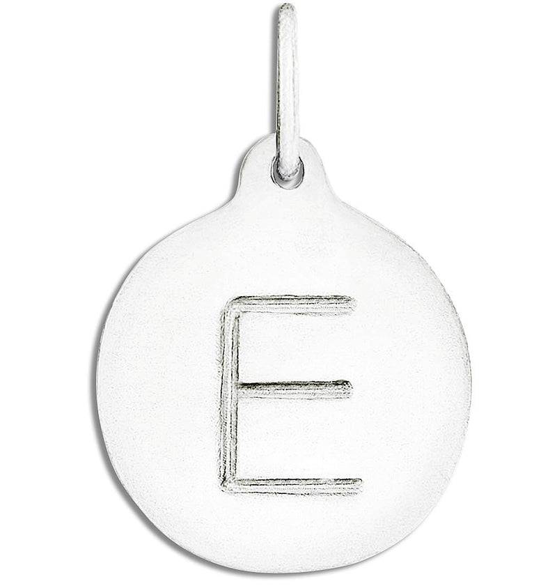 "E" Alphabet Charm Sterling Silver Jewelry For Necklaces And Bracelets From Helen Ficalora Every Letter And Initial Available