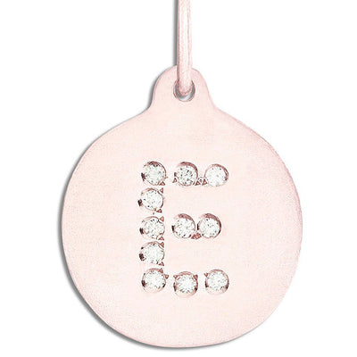 "E" Alphabet Charm 14k Rose Gold Pavé Diamond Jewelry For Necklaces And Bracelets From Helen Ficalora Every Letter And Initial Available