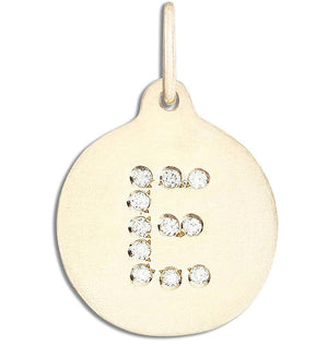 "E" Alphabet Charm 14k Yellow Gold Pavé Diamond Jewelry For Necklaces And Bracelets From Helen Ficalora Every Letter And Initial Available