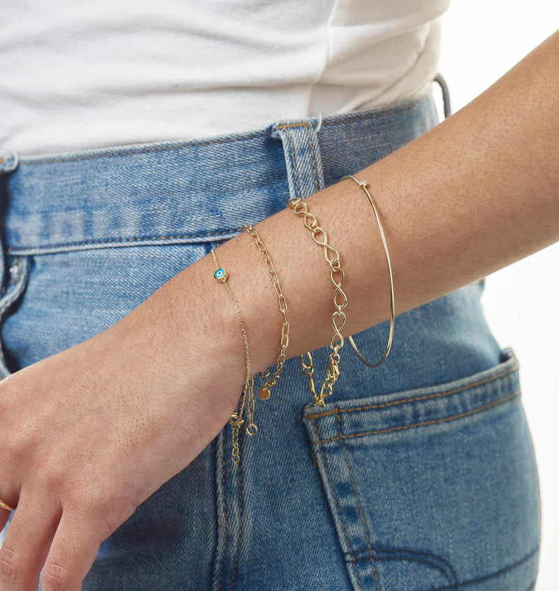 Helen Ficalora Small Infinity Chain Bracelet in 14K Yellow Gold